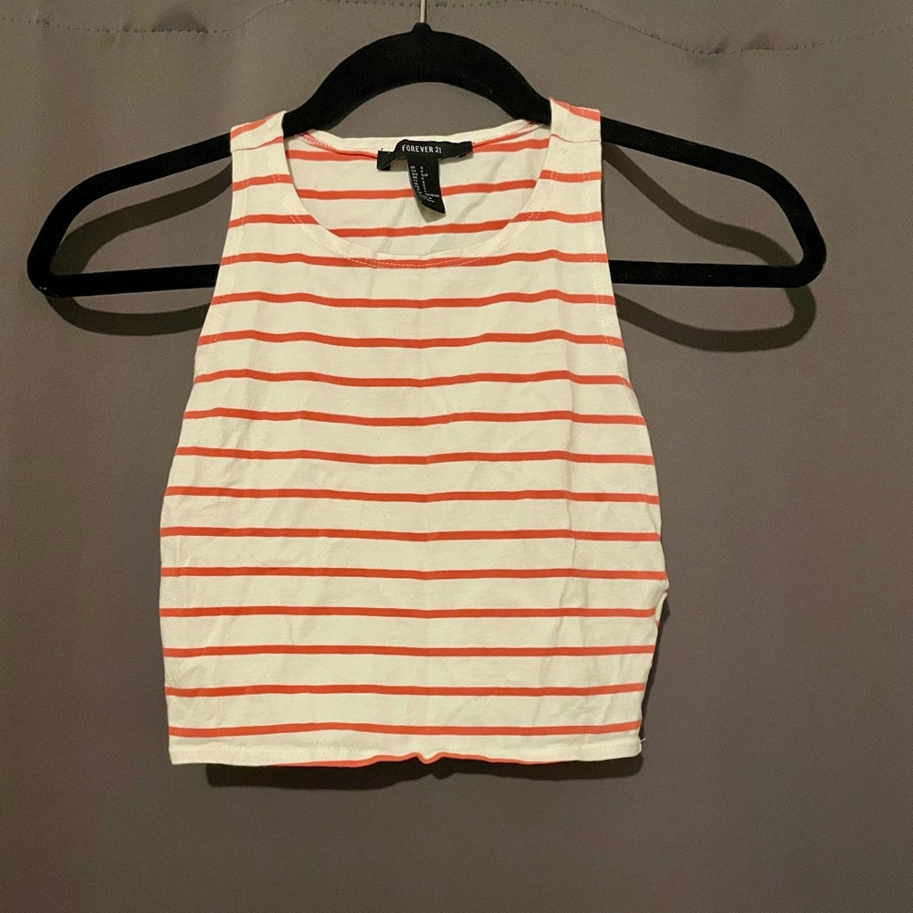 White and pink striped tank top